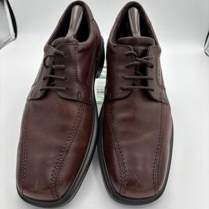 ECCO Shoes Mens 44/10 Helsinki Bicycle Toe Lace Up Oxford Brown Leather Casual